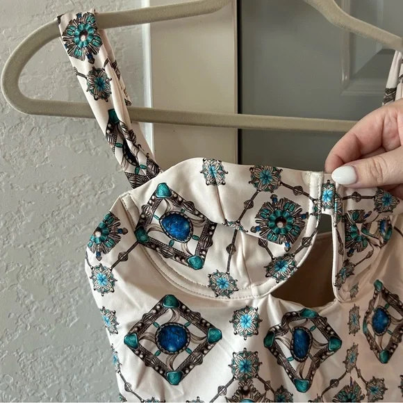 NWT Agua Bendita Citrino Platero Gemstone One Piece Swimsuit - Picture 9 of 12